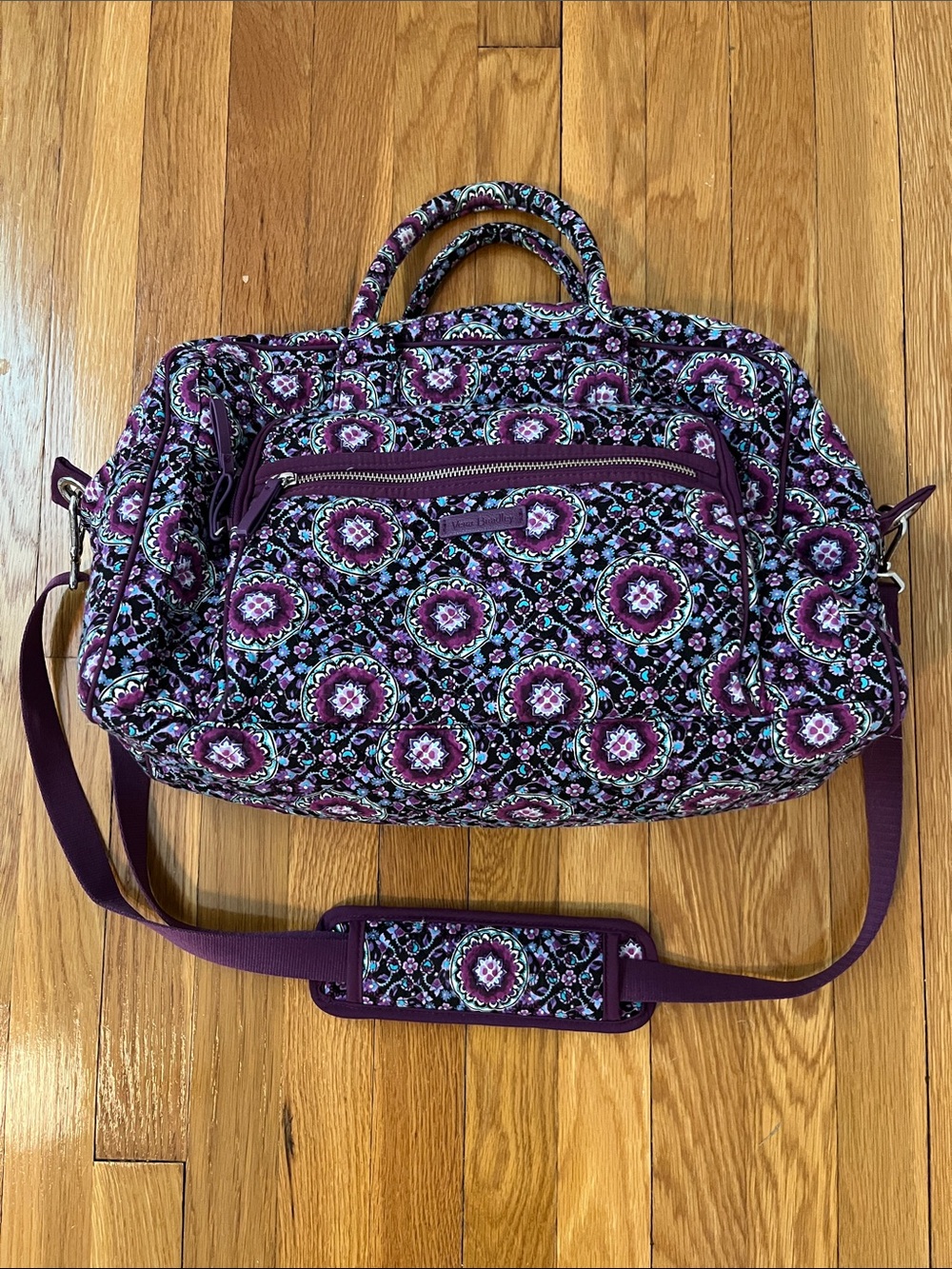 Vera Bradley Weekender Bag in Purple Lilac Medallion Pattern